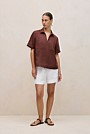 Ramie Collared Popover Shirt