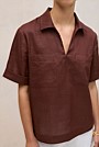 Ramie Collared Popover Shirt