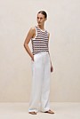 Cotton Pointelle Wave Stripe Tank