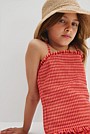 Gingham Shirred Swimsuit
