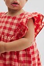 Gingham Flutter Sleeve Dress