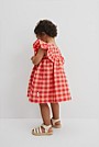 Gingham Flutter Sleeve Dress