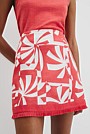 Organically Grown Linen Print Fray Mini Skirt