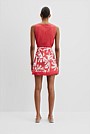 Organically Grown Linen Print Fray Mini Skirt