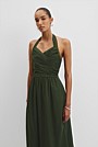Organically Grown Cotton Halter Detail Midi Dress