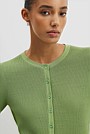 Waffle Short Sleeve Button Knit