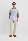 Organically Grown Linen Short Sleeve Regular Strap Shirt