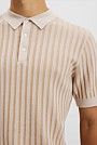 Australian Cotton Blend Silk Stripe Knit Polo