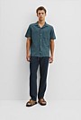 Short Sleeve Seersucker Cuban Shirt