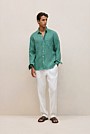 Regular Fit Linen Fine Stripe Shirt