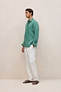 Regular Fit Linen Fine Stripe Shirt