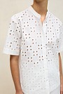 Cotton Geo Cutwork Short Sleeve Shirt