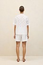 Cotton Geo Cutwork Short Sleeve Shirt