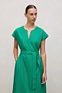 Cotton Poplin Cap Sleeve Belted Dress