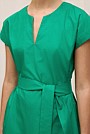 Cotton Poplin Cap Sleeve Belted Dress