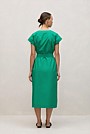 Cotton Poplin Cap Sleeve Belted Dress
