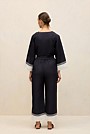 Linen Blend Border Print Pant