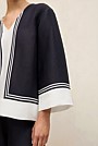 Linen Blend Border Print Popover Shirt