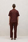 Cotton Geo Cutwork Short Sleeve Shirt