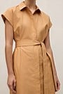 Cotton Poplin Cap Sleeve Shirt Dress
