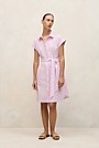 Cotton Poplin Cap Sleeve Shirt Dress