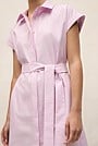 Cotton Poplin Cap Sleeve Shirt Dress