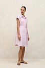 Cotton Poplin Cap Sleeve Shirt Dress
