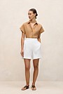 Delave Linen Cap Sleeve Shirt