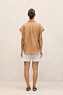 Delave Linen Cap Sleeve Shirt