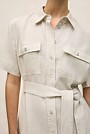 Linen Pocket Detail Shirt Dress