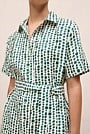 Brush Spot Linen Shirt Dress