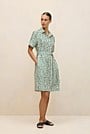 Brush Spot Linen Shirt Dress