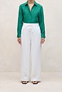Linen Drawcord Wide Leg Pant