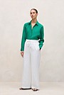 Linen Drawcord Wide Leg Pant