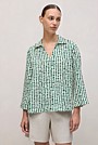 Brush Spot Linen Popover Shirt
