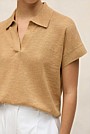 Linen Cotton Relaxed Knit Polo