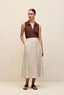 Linen Cotton Knit Collared Tank