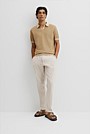 Linen Cotton Honeycomb Knit Polo
