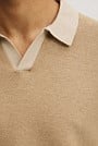 Linen Cotton Honeycomb Knit Polo
