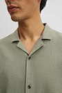 Short Sleeve Cotton Linen Basket Weave Shirt