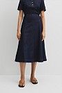 Panel Denim Midi Skirt