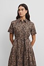 Print Flared Shirt Dress