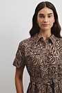 Print Flared Shirt Dress
