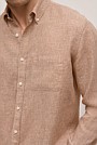 Regular Fit Yarn Dyed Linen Grid Shirt