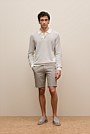 Linear Texture Knit Long Sleeve Polo