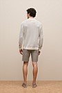 Linear Texture Knit Long Sleeve Polo