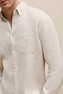 Regular Fit Linen Micro Check Long Sleeve Shirt