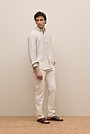 Regular Fit Linen Micro Check Long Sleeve Shirt