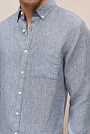 Regular Fit Yarn Dyed Linen Grid Shirt