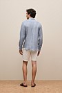 Regular Fit Yarn Dyed Linen Grid Shirt